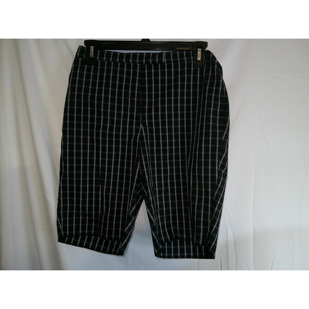 Alison Daley Petite Plaid Shorts‎ Pants Elastic Waist Cropped Blue 6P